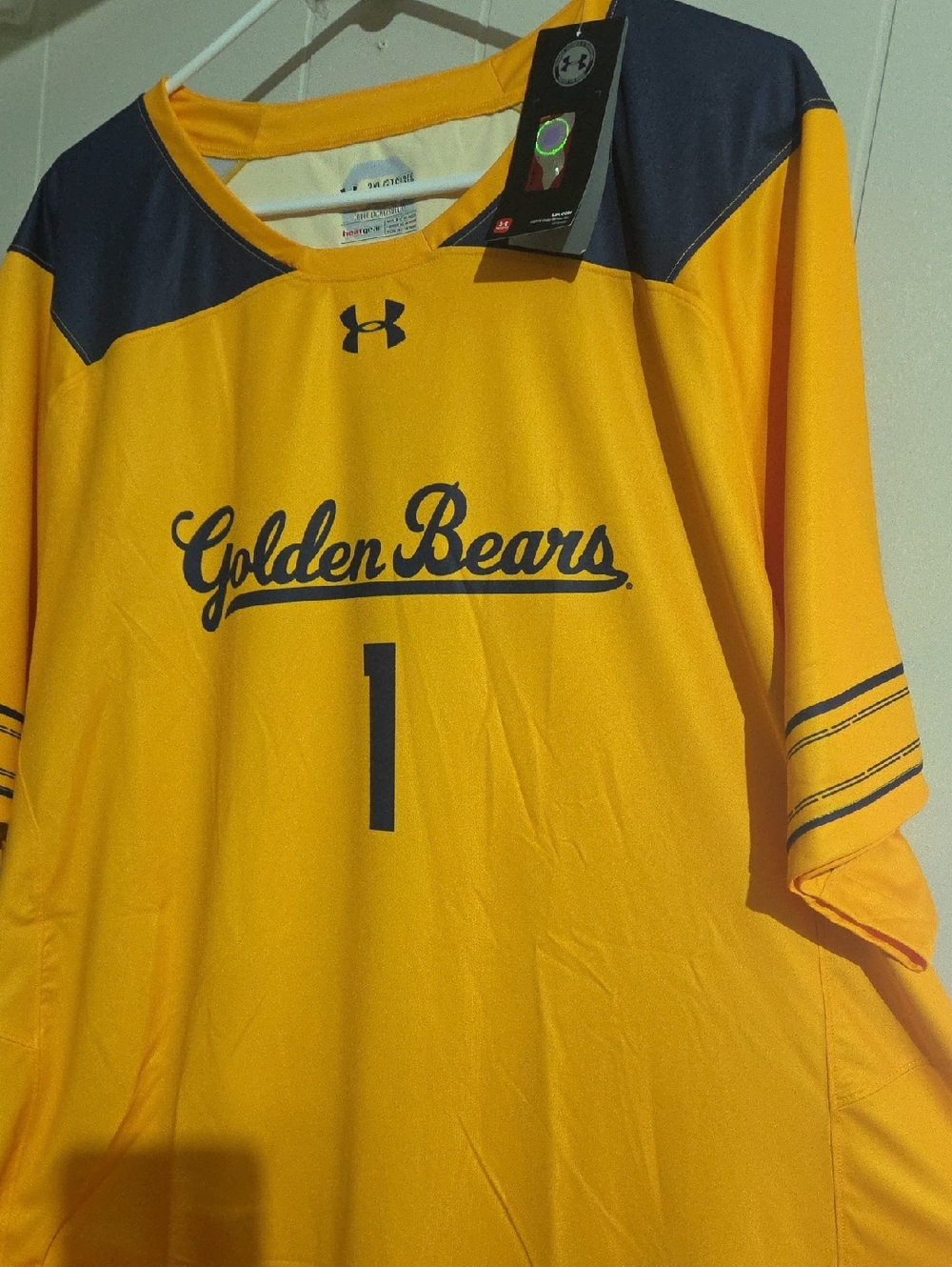 Under Armour Yellow and Navy Cal Golden Bears Men's Athletic Jersey 3x Nwt